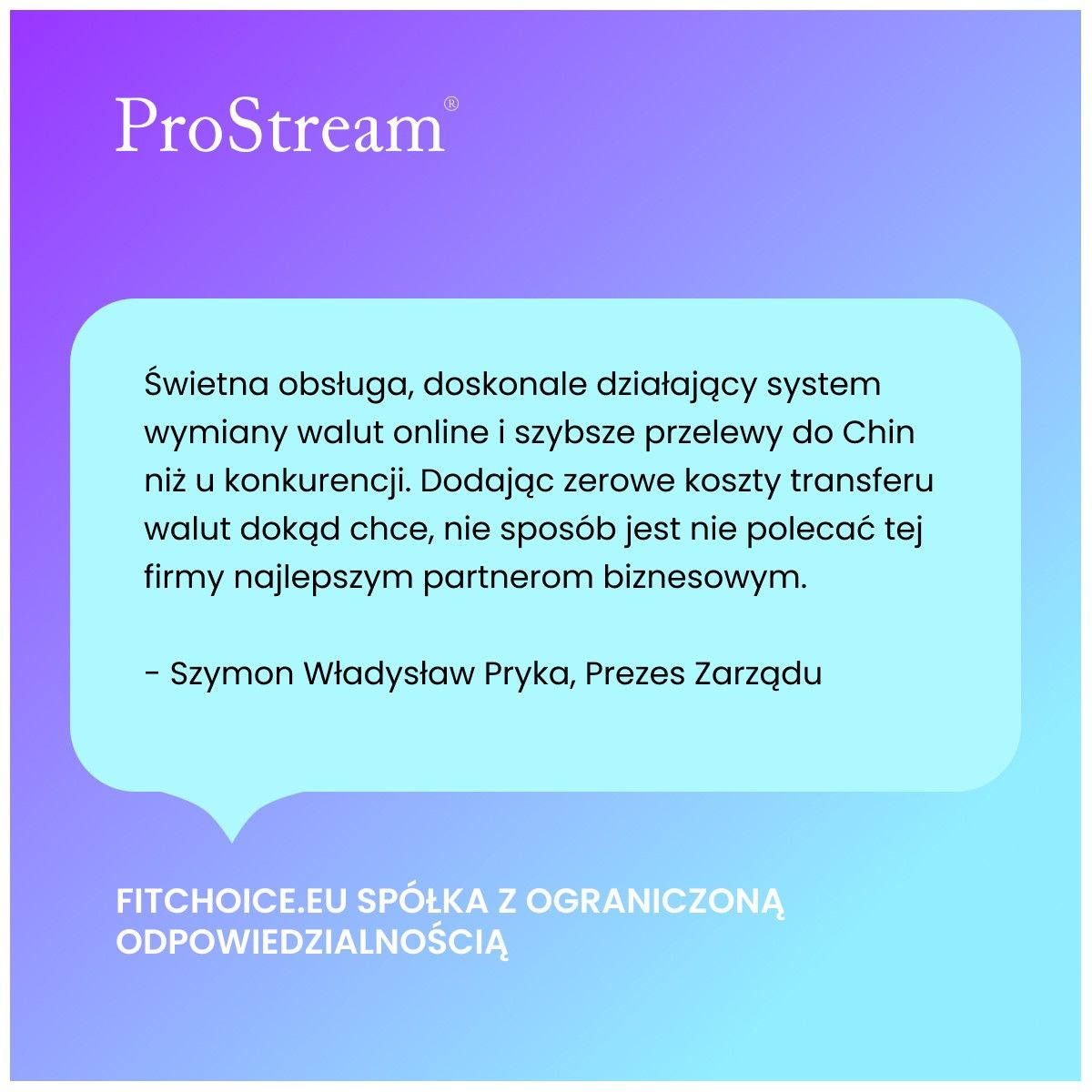 FITCHOICE.EU SPÓŁKA Z OGRANICZONĄ ODPOWIEDZIALNOŚCIĄ